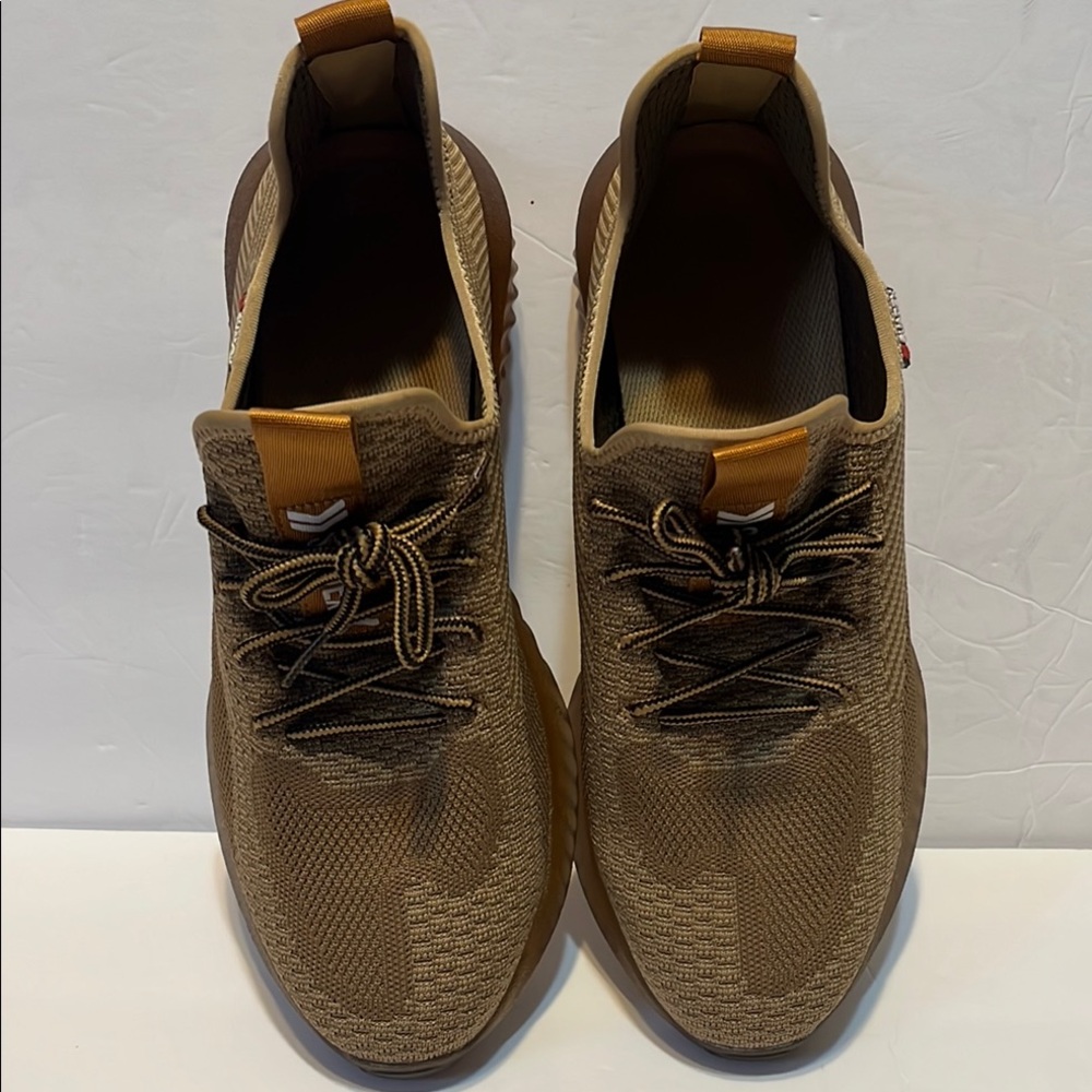 Men's Tan Sneakers with Knit Design